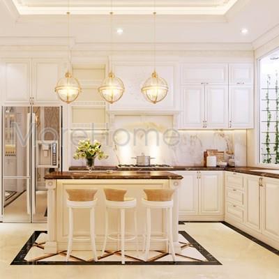  Thi công đá nhân tạo ốp bếp tại biệt tự tân cổ điển Tân Bình